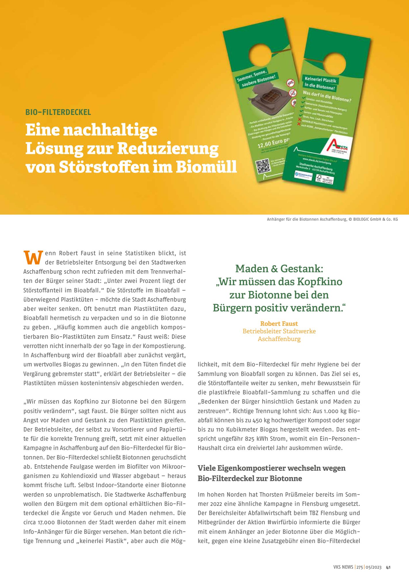 VKS News zum Bio-Filterdeckel Seite 1