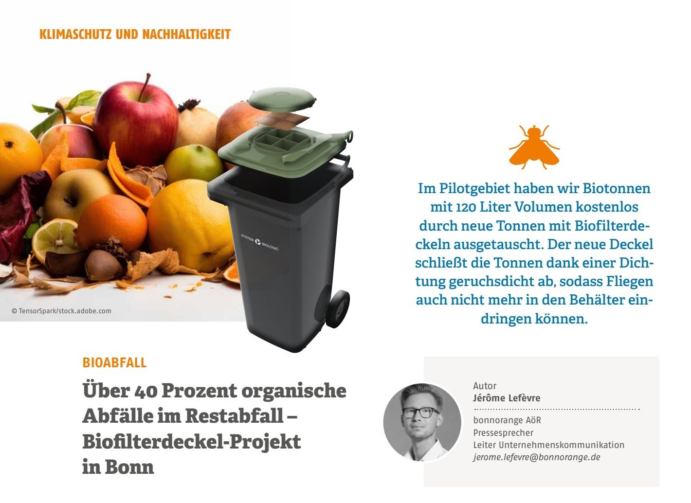 VKS News: Über 40% organische Abfälle im Restabfall - Bio-Filterdeckel Projekt in Bonn