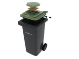 120l Biotonne mit montiertem Bio-Filterdeckel (Explosionsgrafik)