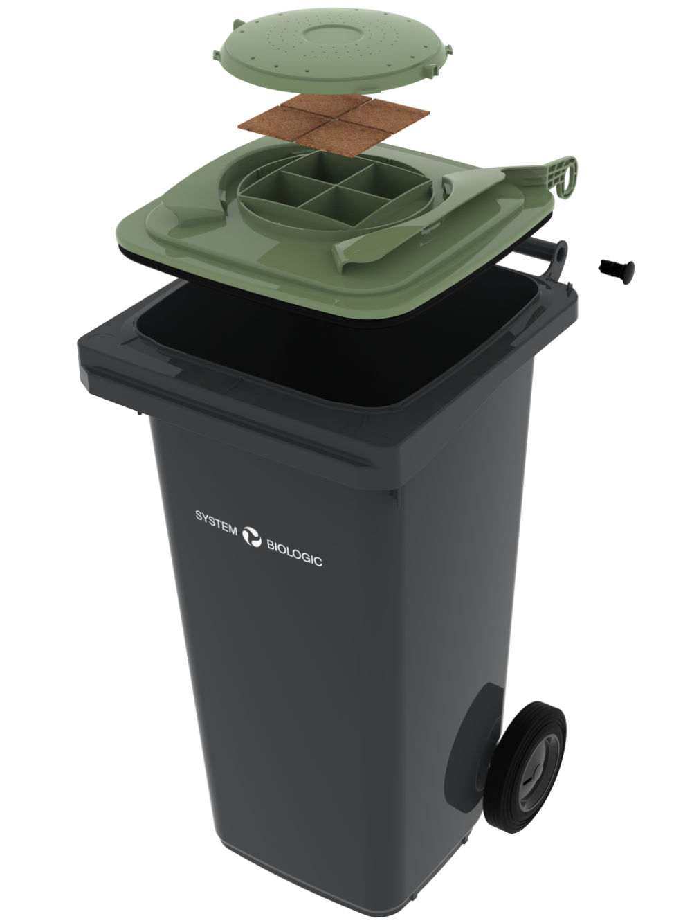 Organisk affaldsbeholder: en ende på maddiker og stank... med et "System Biologic" bio-filterlåg! Standarden for en hygiejnisk og lugtfri biotønde.