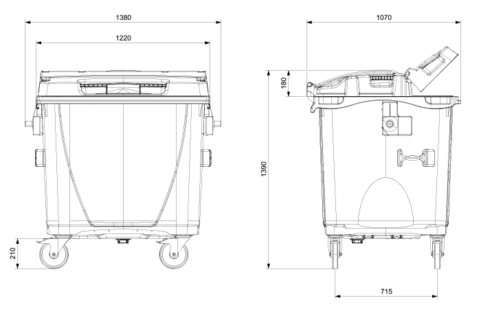 Europlast 1100l MGB Abmessungen
